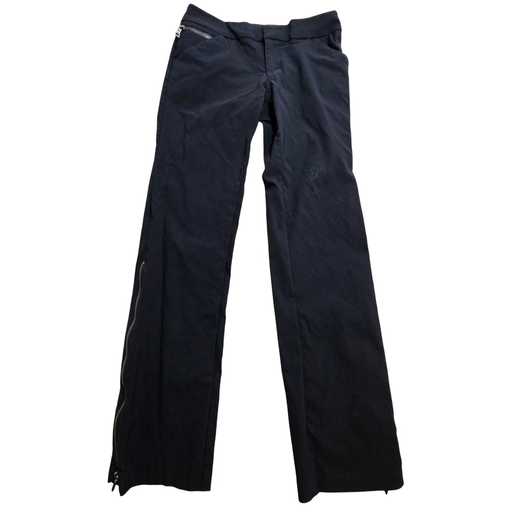 Guess Pants Women 29 Black Straight Leg Side Ankle Zip Utility Trousers *